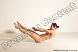 Nude Gymnastic poses Woman White Moving poses Athletic medium brown Dynamic poses Pinup